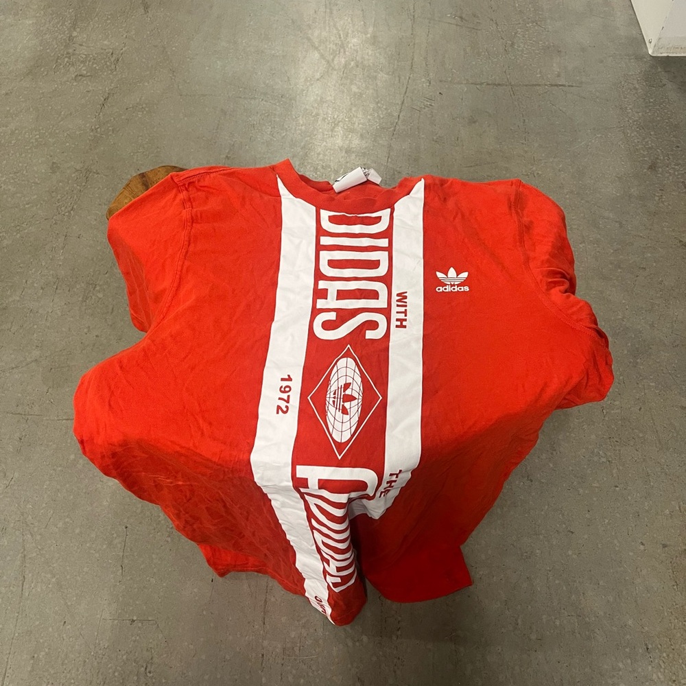 Adidas Red and White Logo Tee